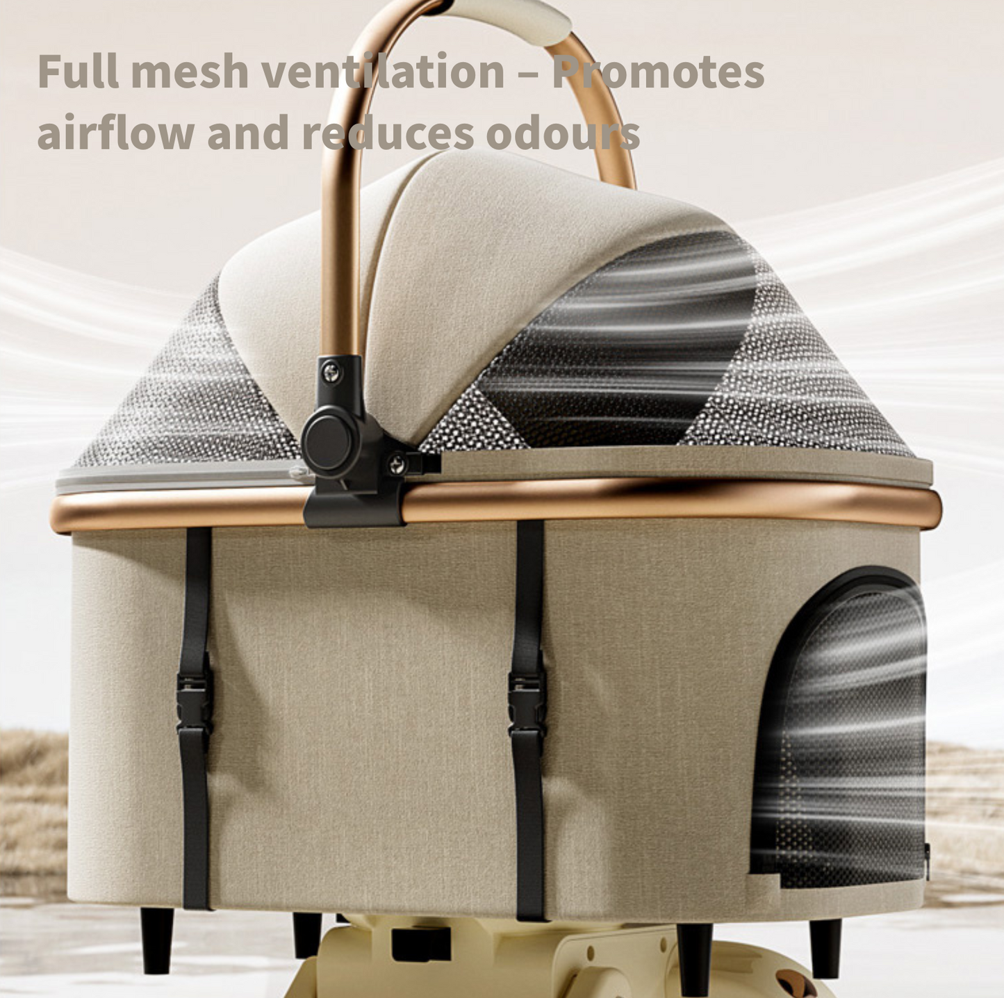 Detachable Pet Stroller – 2-in-1 Pet Carrier & Travel Trolley