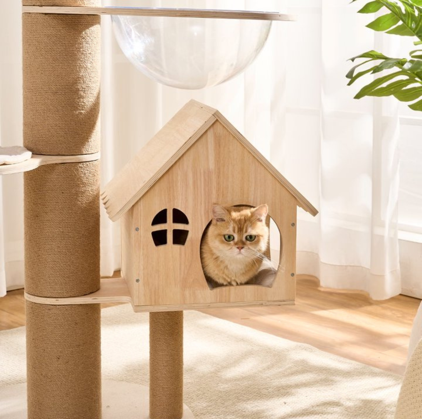 Cat Villa with 17cm Extra-Thick Sisal Scratching Column – 172.7 cm