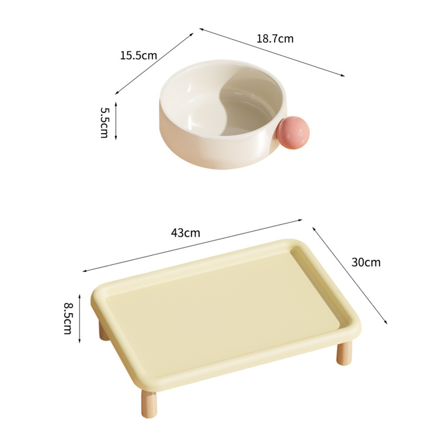 Ceramic Pet Bowl & Stand Set (Available Separately)