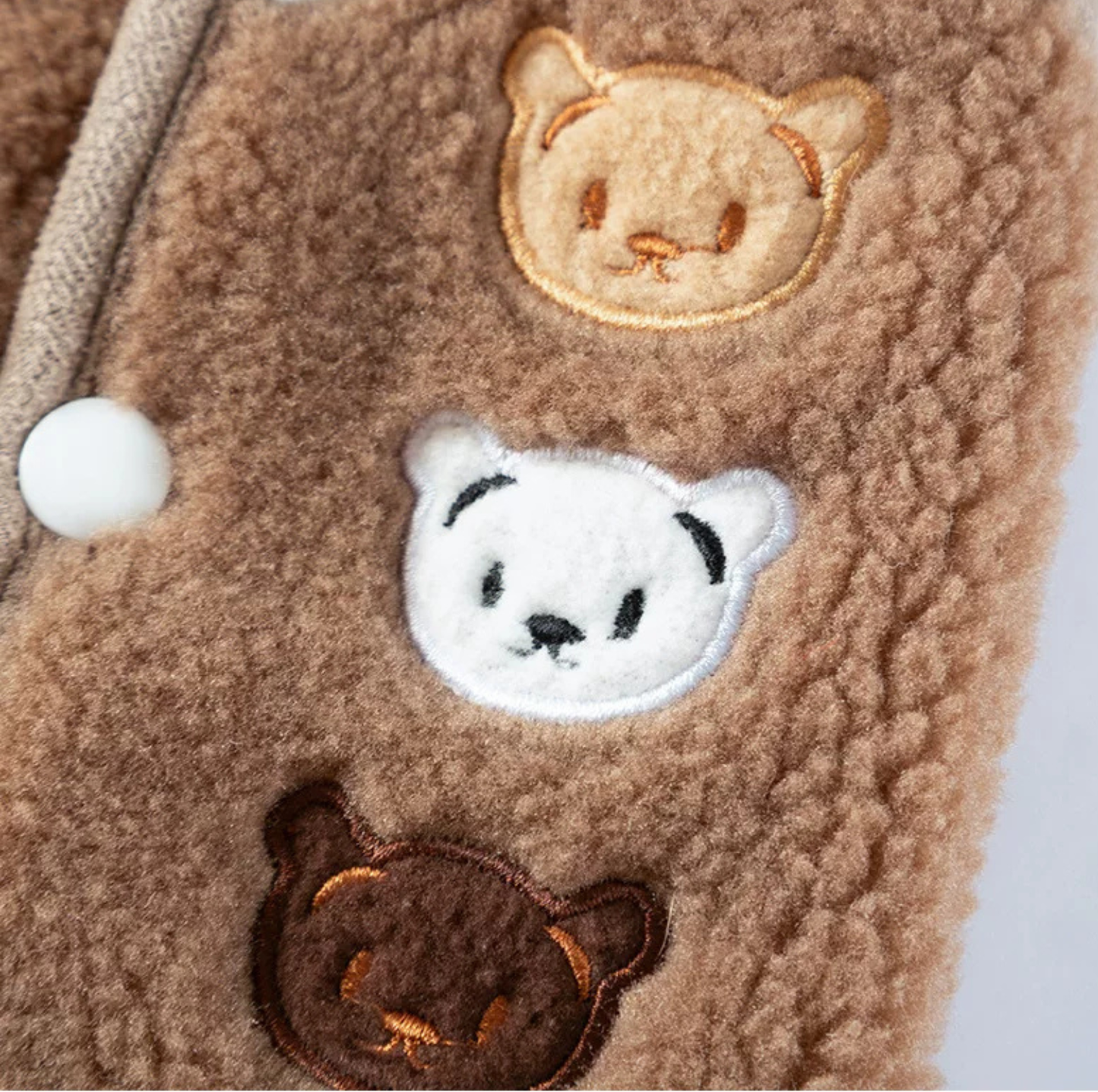 Bear Embroidered Teddy Fleece Pet Vest for Cats & Small Dogs