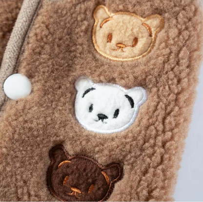 Bear Embroidered Teddy Fleece Pet Vest for Cats & Small Dogs