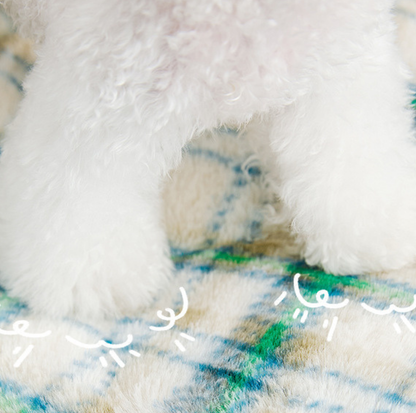 Cute Color-Blocked Plush Pet Sofa Bed