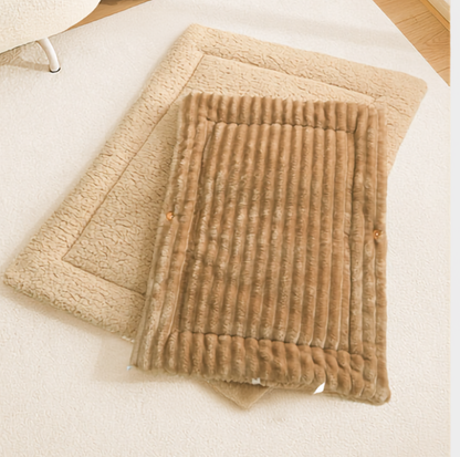2-in-1 Foldable Plush Pet Mat and Nest Bed