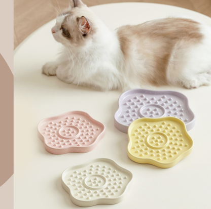 Petal Shaped Ceramic Pet Slow Feeder