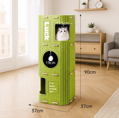 Three-Tier Felt Cat Climbing Tower