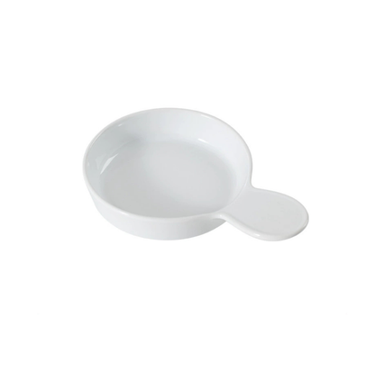 Pan-Style Ceramic Pet Feeding Bowl with Handle
