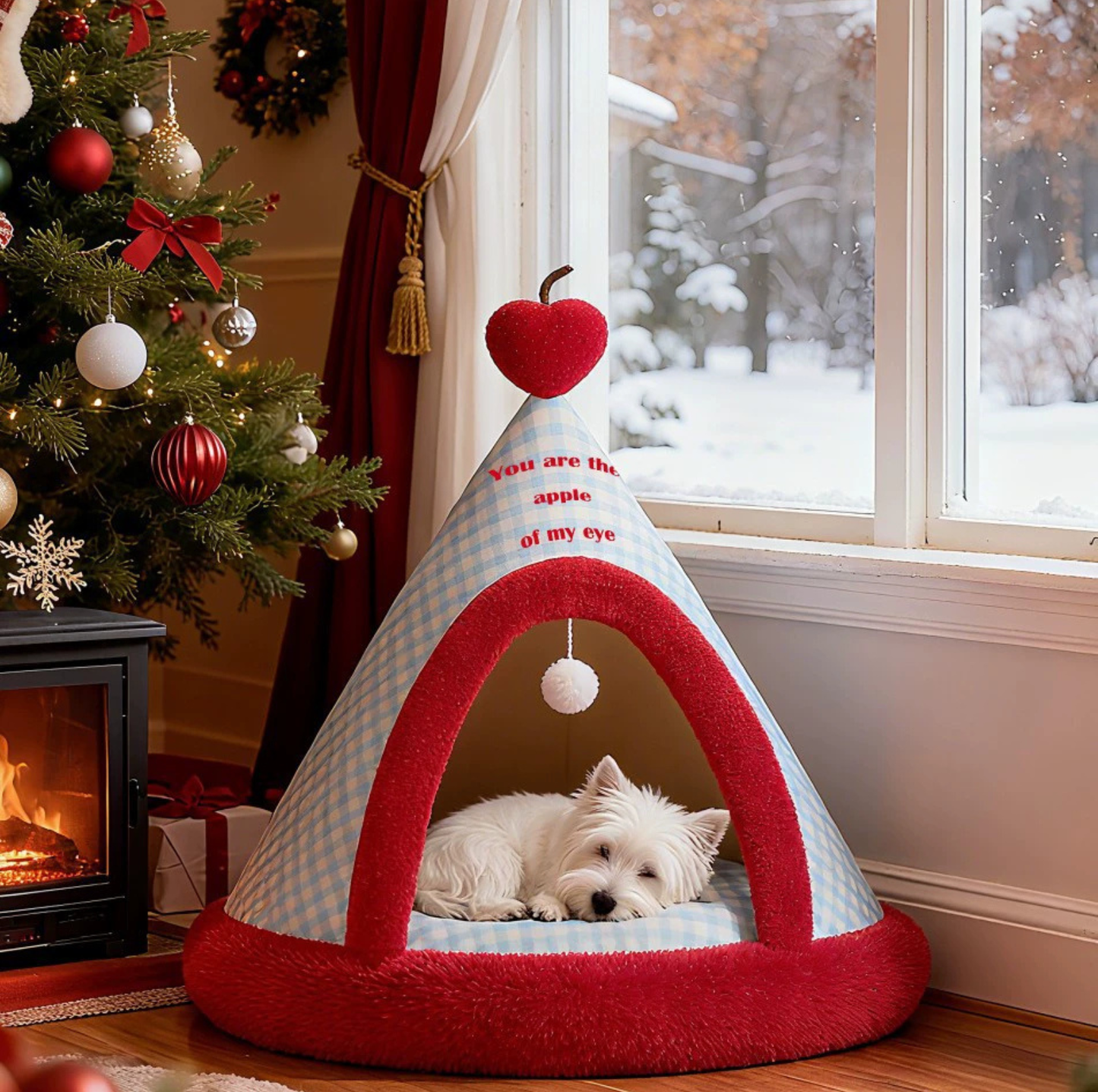 Teepee-Style Enclosed Pet Tent Bed