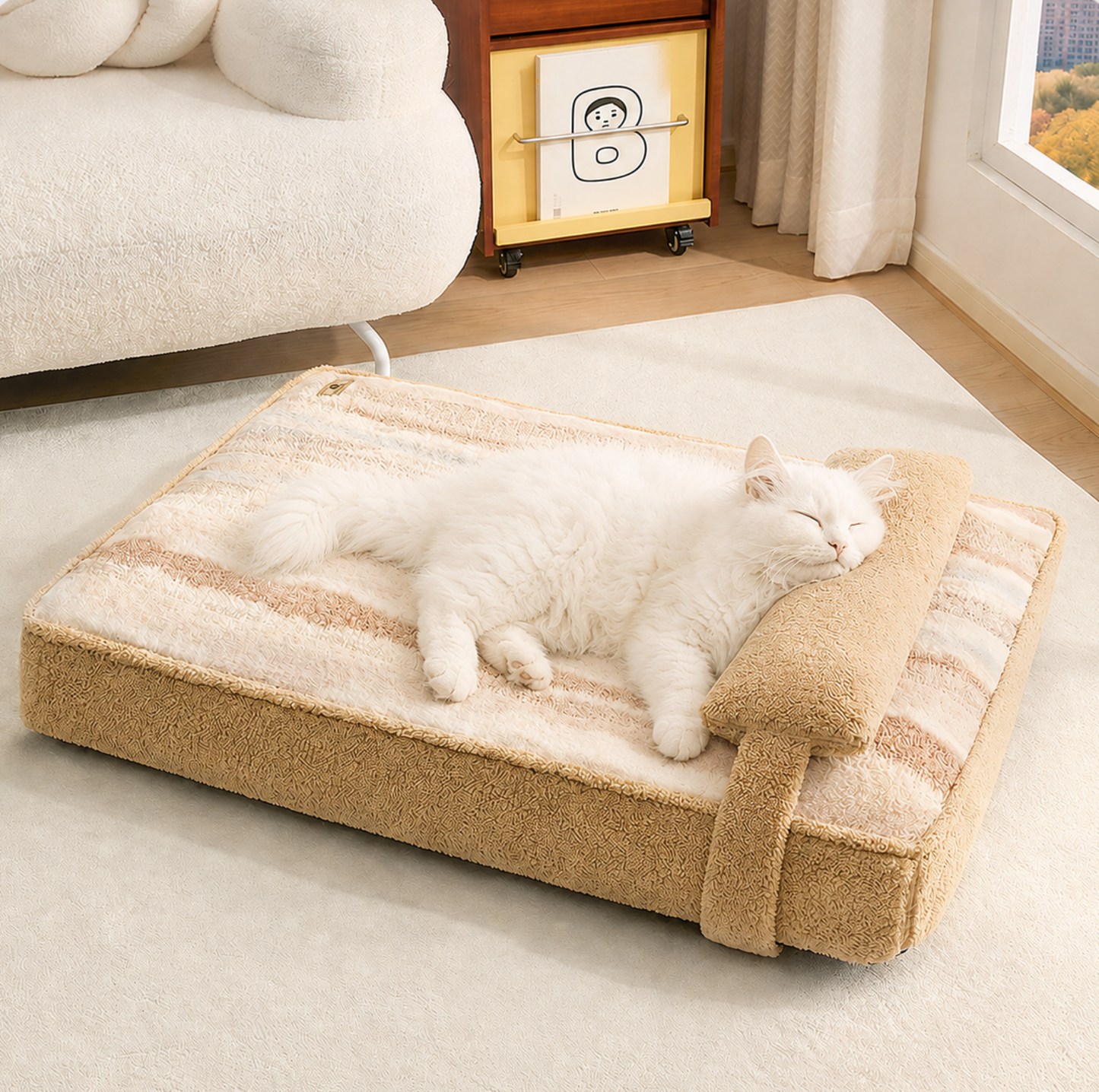 Plush Pet Mattress Bed with Removable Pillow