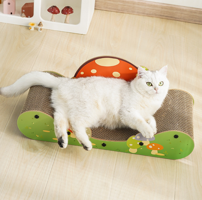 Mushroom Lounge Corrugated Cardboard Cat Scratcher Sofa