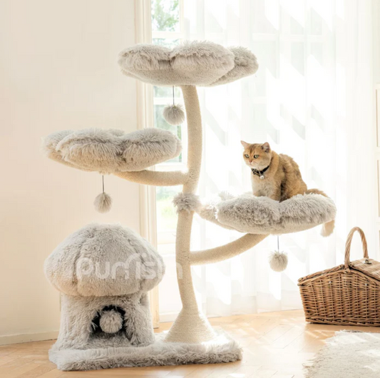 Purrista Mushroom Ice Cream 120cm Cat Tree (Three-Layer) - Grey