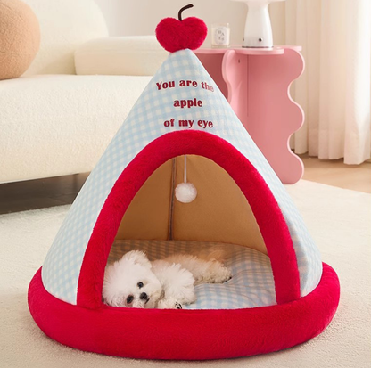 Teepee-Style Enclosed Pet Tent Bed