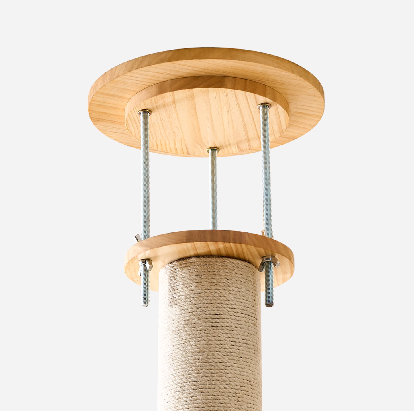 Solid Wood Adjustable Ceiling-Mounted Cat Tower - Style B