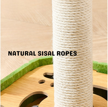 Felt Cat Puzzle Toy with Scratching Pole