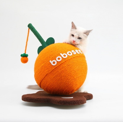 Fruit Lollipop Style Cat Scratcher Toy – Orange & Strawberry