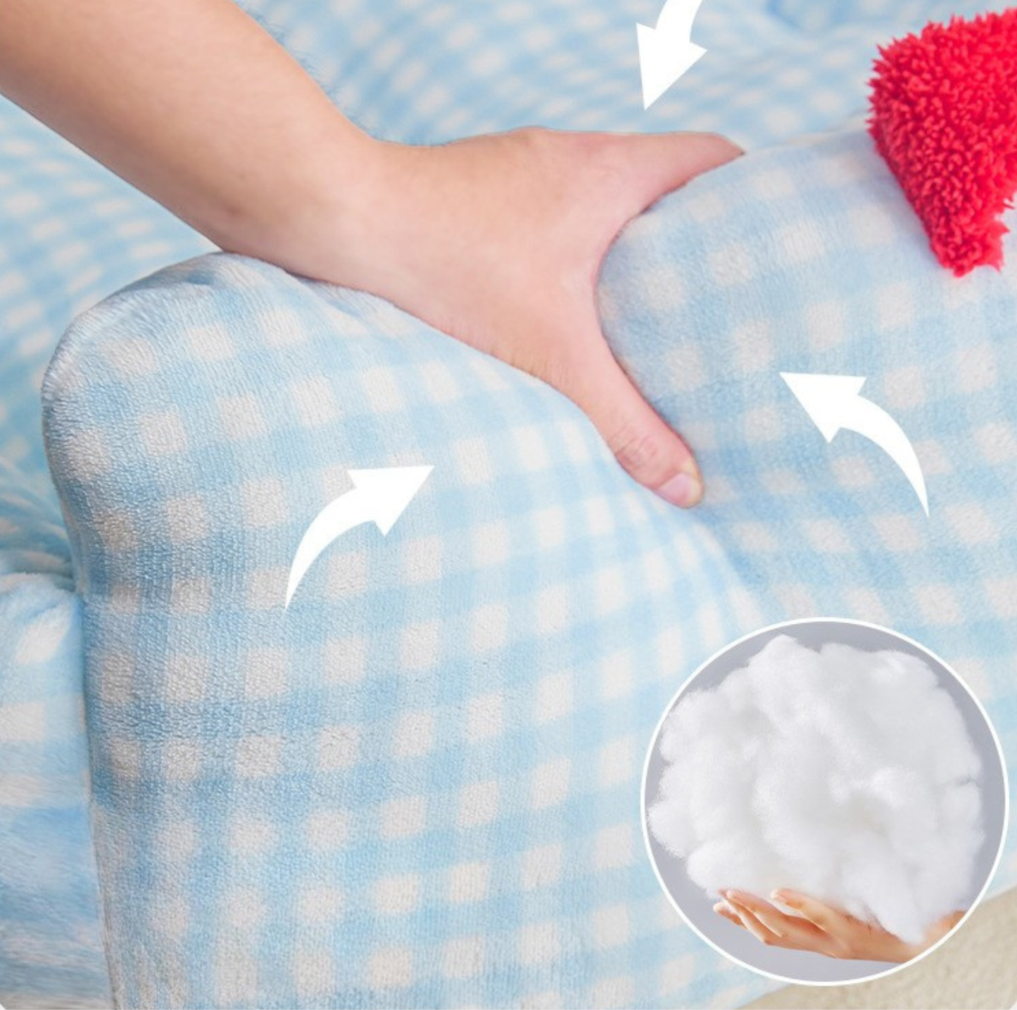 Gingham Sofa-Style Pet Bed – Soft, Supportive & All-Season Comfort