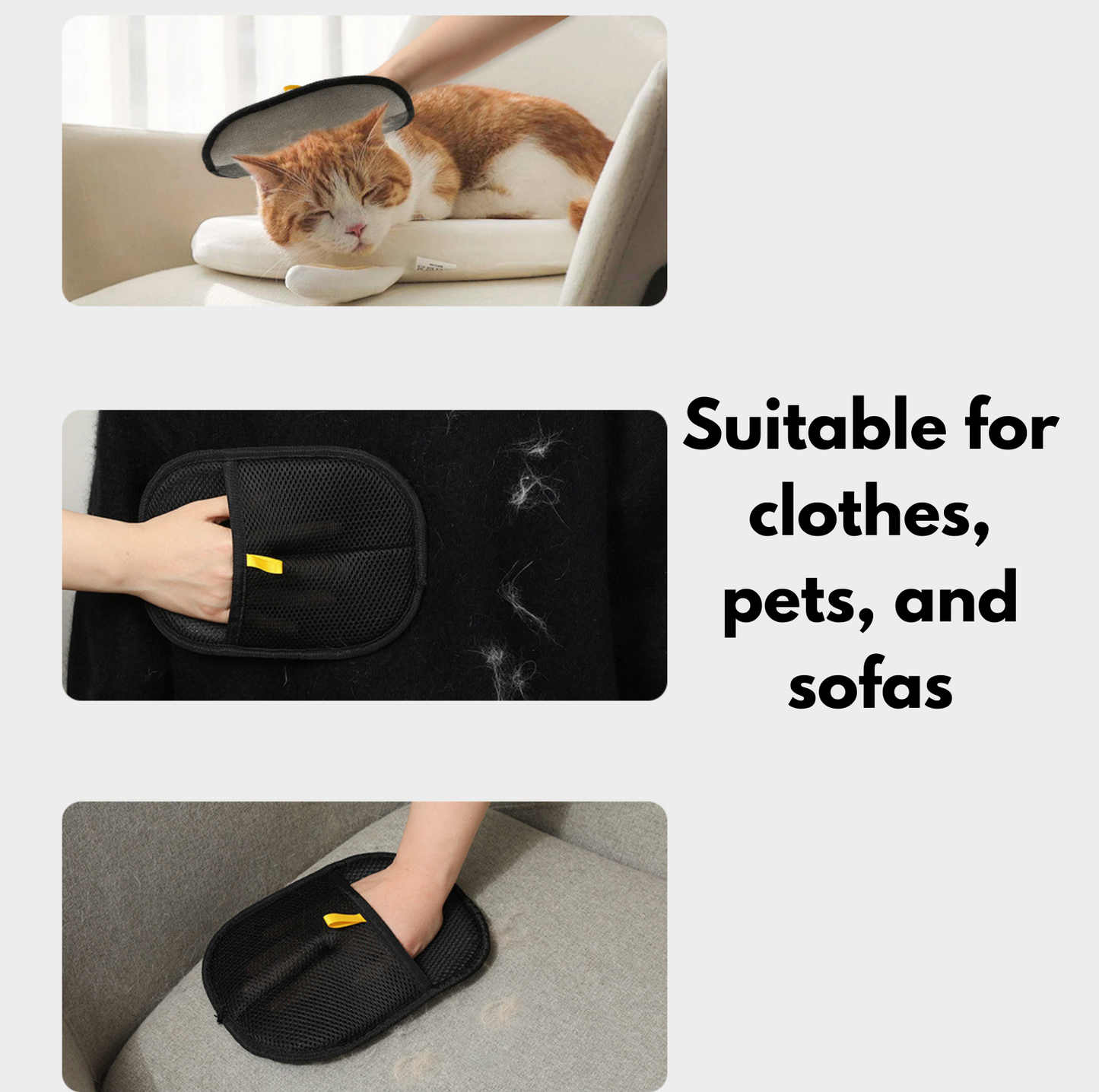 Electrostatic Pet Hair Removal Glove for Clothing, Sofas & Pet Furniture