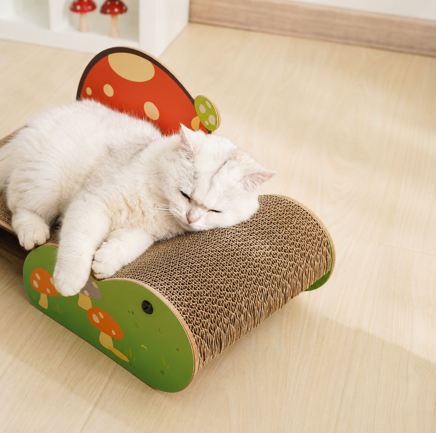 Mushroom Lounge Corrugated Cardboard Cat Scratcher Sofa