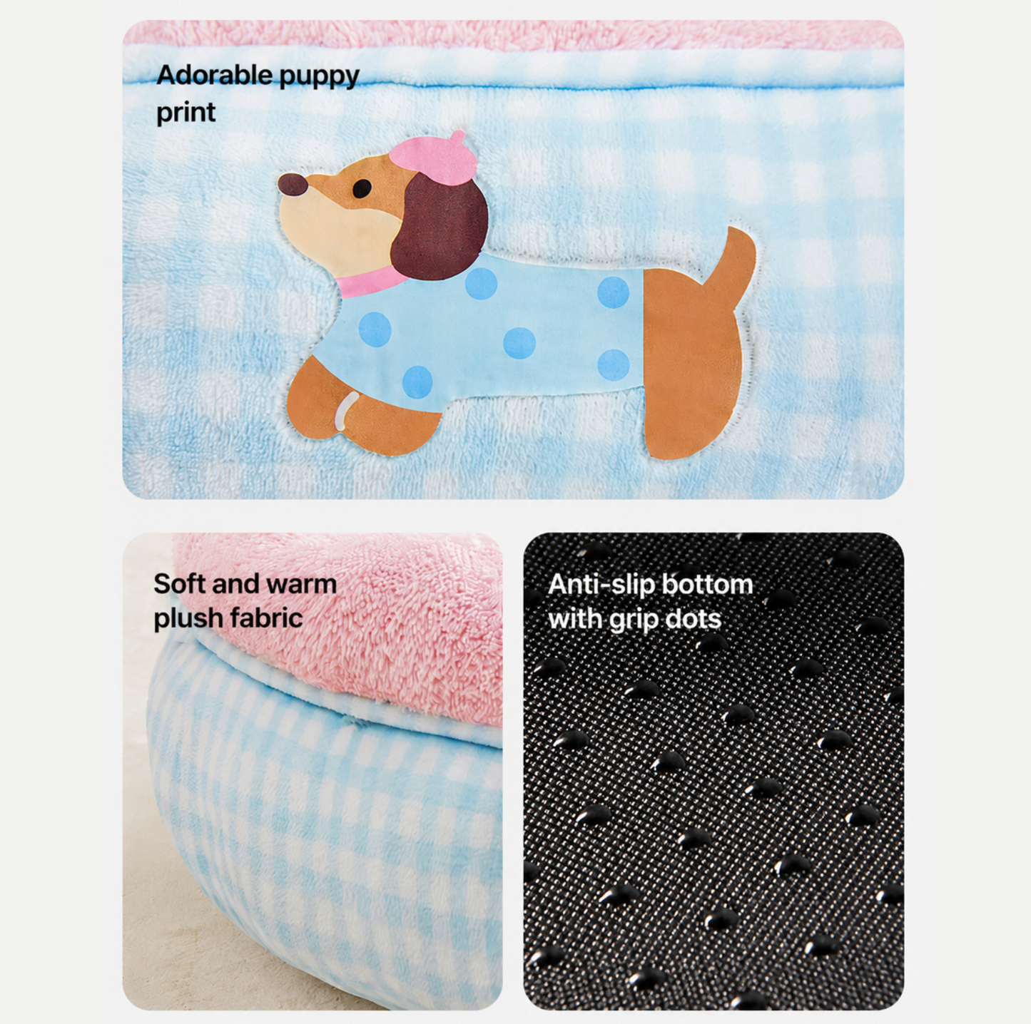 Donut Deep Sleep Pet Bed with Raised Bolster