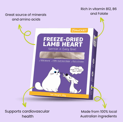 Pawcket Freeze-Dried Raw Lamb Heart Treat