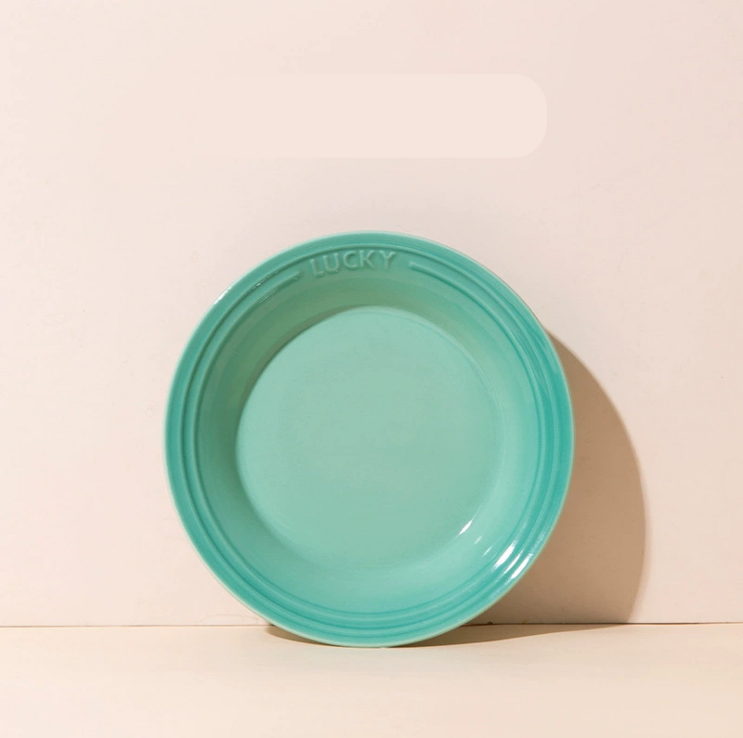 Lucky 6-Inch Flat Ceramic Pet Bowl – Multicolour Glazed Plate for Cats & Small Dogs