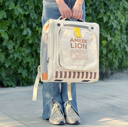 Expandable Pet Backpack Carrier with Mesh Tent