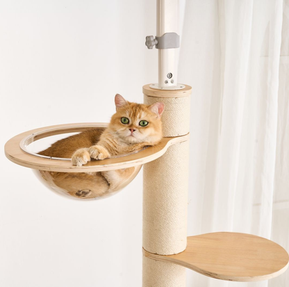 Adjustable Ceiling-Mounted Wooden Cat Tree - V02 (250-300cm)