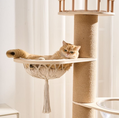 Cat Villa with 17cm Extra-Thick Sisal Scratching Column – 172.7 cm