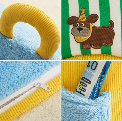 Cosy Cabin-Style Enclosed Pet House with Carry Handle