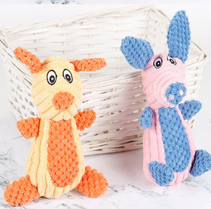 Squeaky Animal Plush Dog Toy – Elephant, Pig & Rabbit for Small & Medium Dogs
