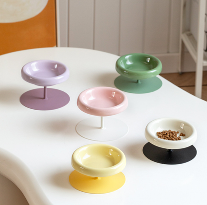 Aura Ceramic Pet Bowl with Metal Stand
