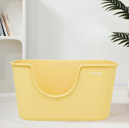 Mango Large High Edge Cat Litter Box - Mess-Free Design for Big Cats (61.5*41.5*33cm)