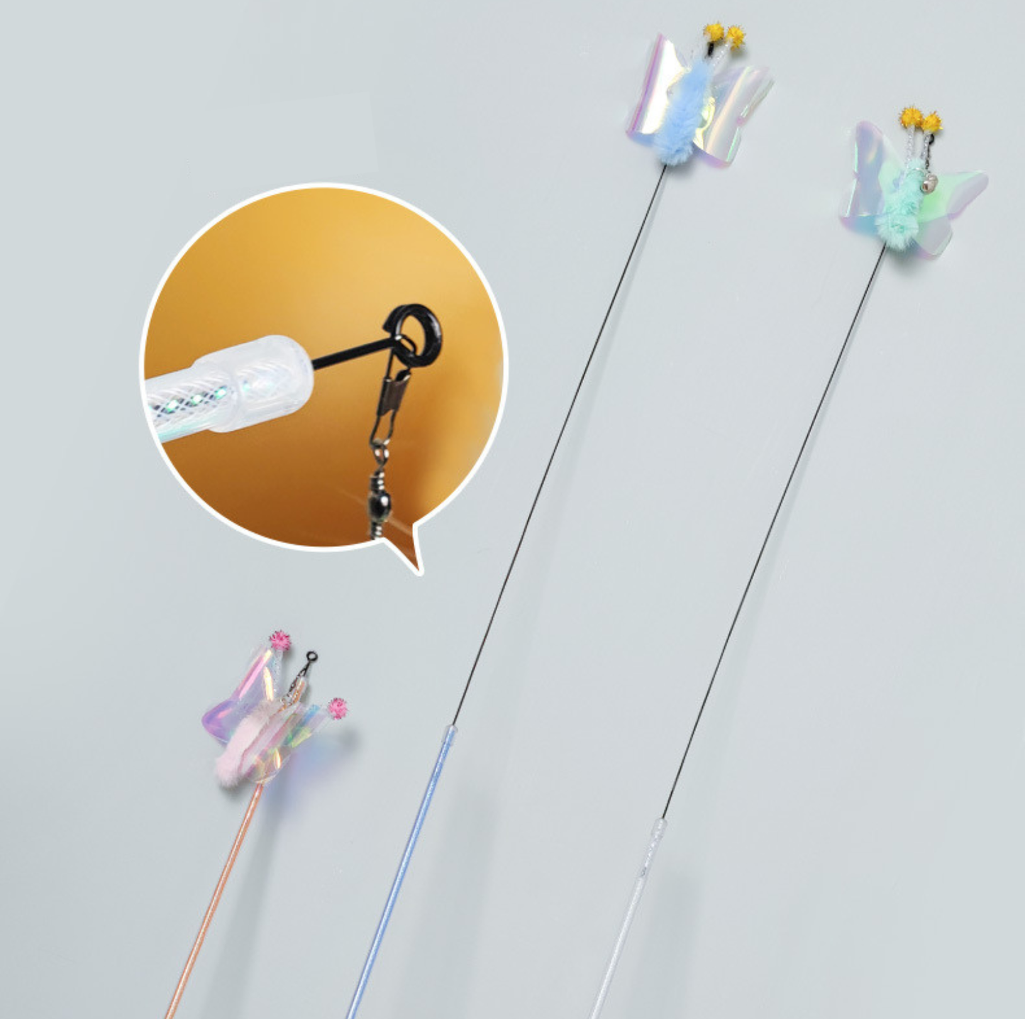Shiny Butterfly Telescopic Cat Wand