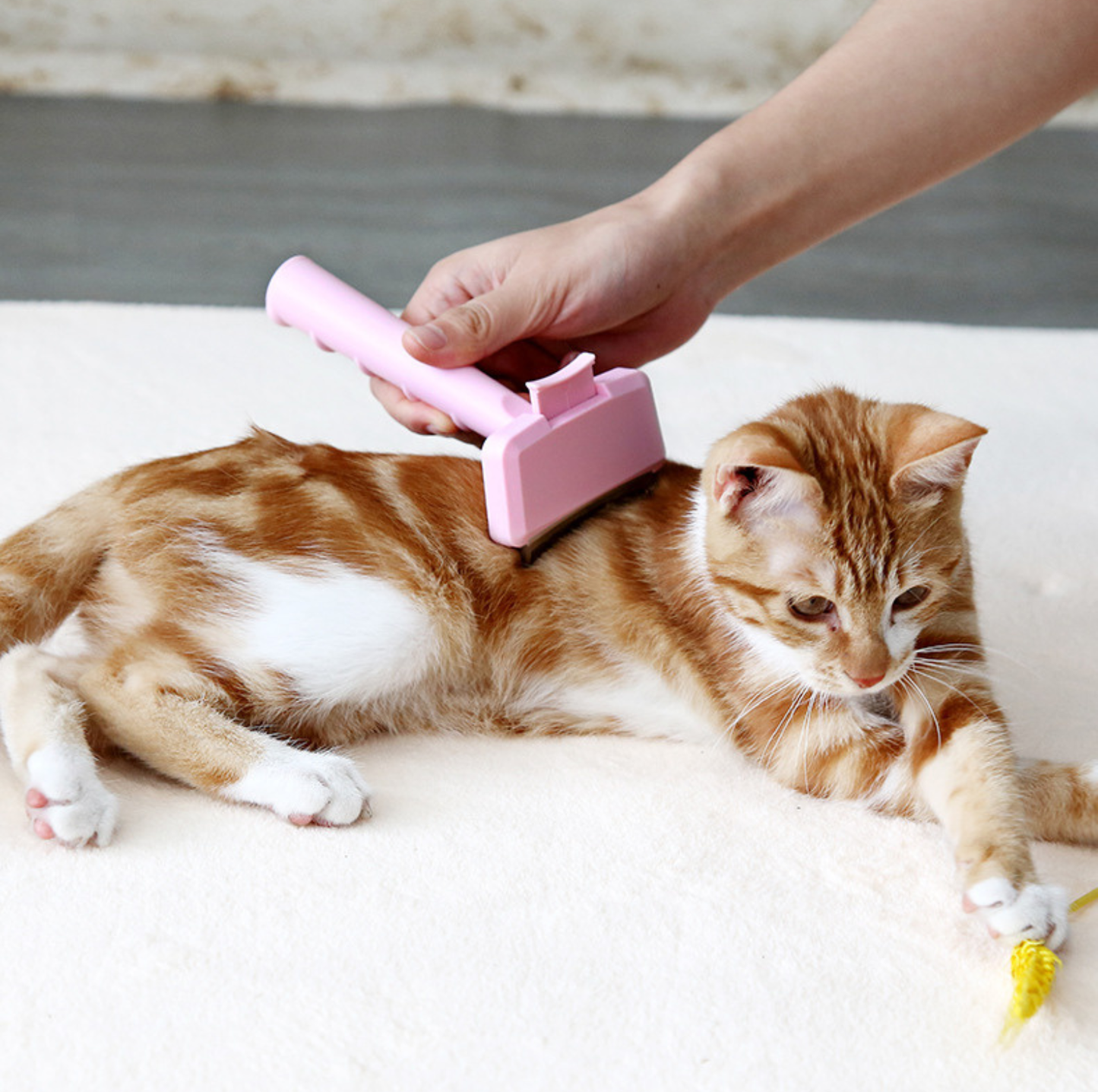 One-Click Self-Cleaning Pet Undercoat Deshedding Brush for Cats & Dogs