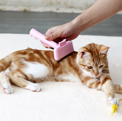 One-Click Self-Cleaning Pet Undercoat Deshedding Brush for Cats & Dogs