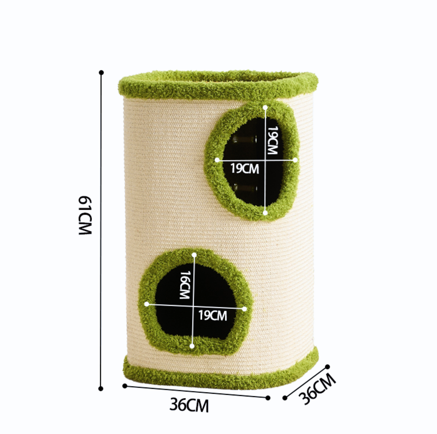 Dual-Level Full Sisal Cat Condo Tower with Top Lounge