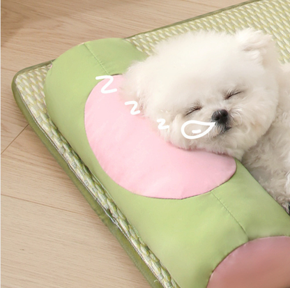 Summer Cool Feeling Pet Mat with Neck Pillow