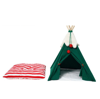 Festive Teepee: ZeZe's Christmas-Themed Pet Tent