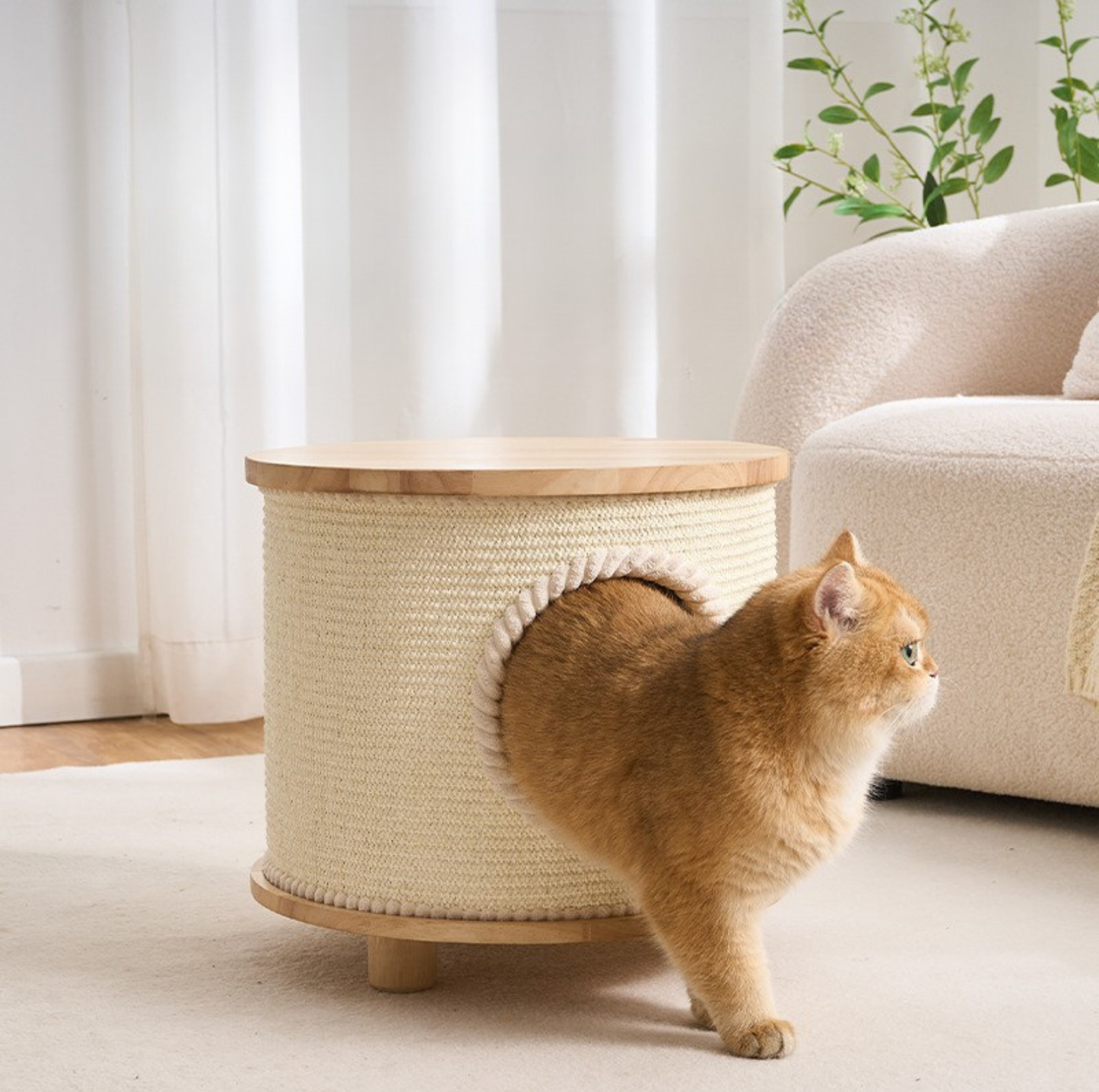 Multifunctional Woven Sisal Cat House – Side Table or Stool