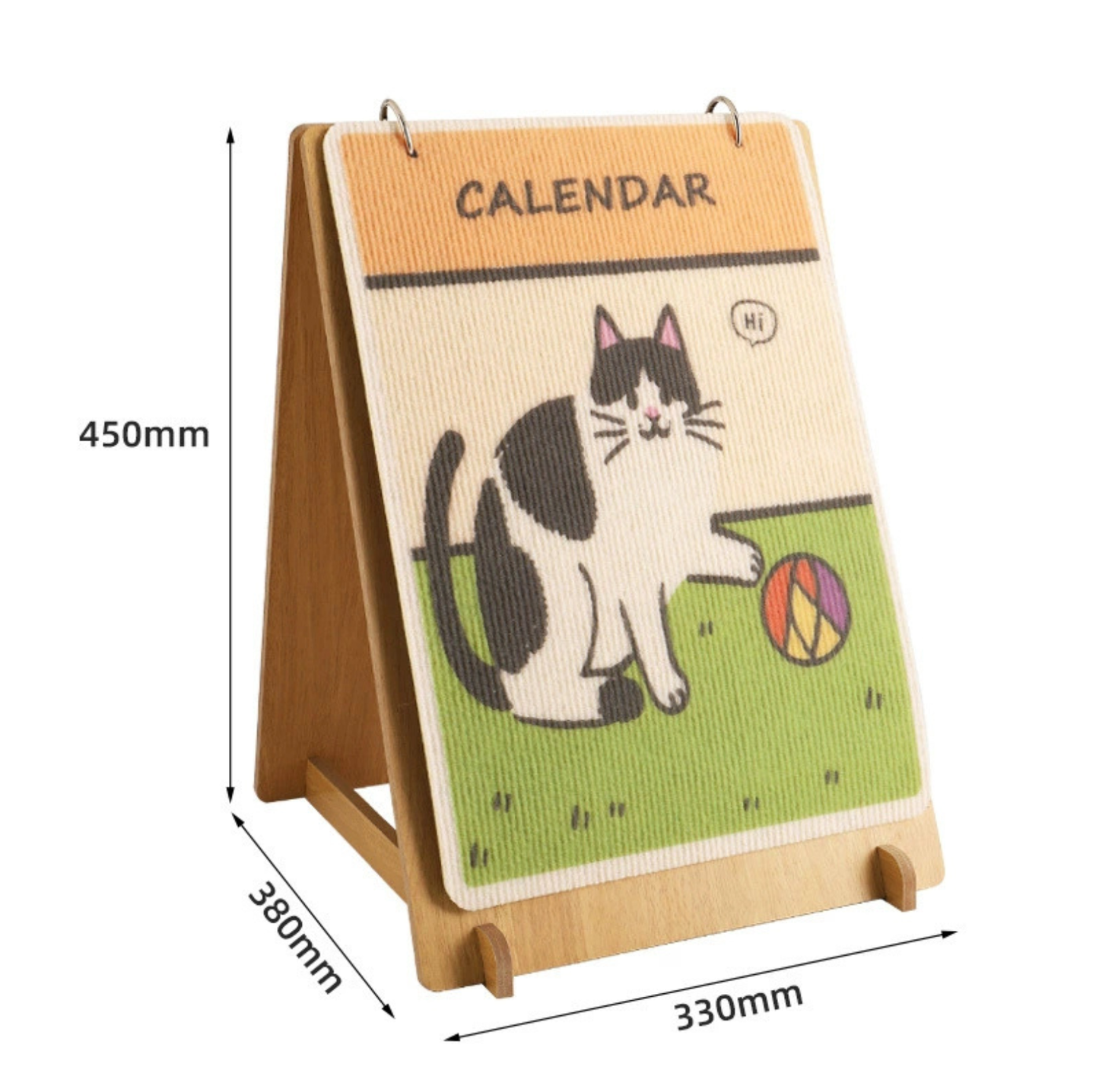 Playful Tuxedo Cat Calendar-Style Scratcher Board