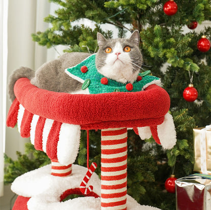 ZeZe Christmas Train Cat Tree: Holiday-Themed Climbing Frame & Toy for Cats