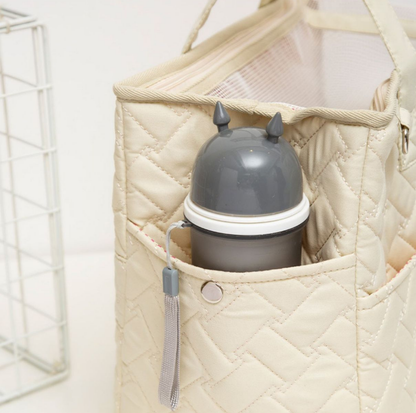 Quilted Side-Opening Pet Carrier Bag with Safety Tether