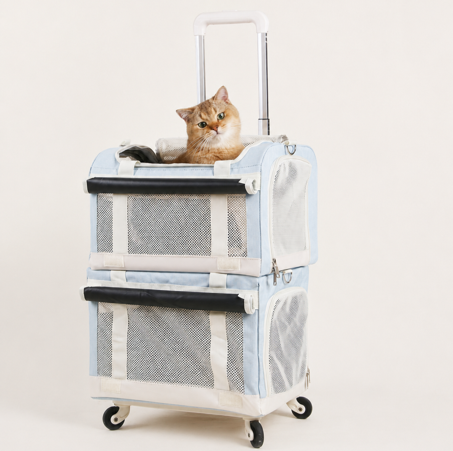 Double-Decker Detachable Pet Carrier Stroller