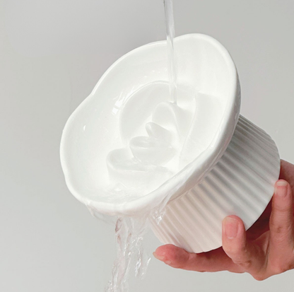 Rose-Styled Elevated Ceramic Pet Slow Feeder