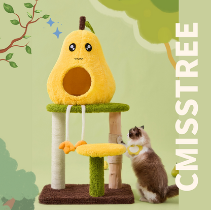 Cmisstree Pear-Shaped Wooden Cat Tree