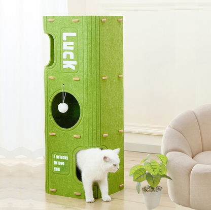Three-Tier Felt Cat Climbing Tower