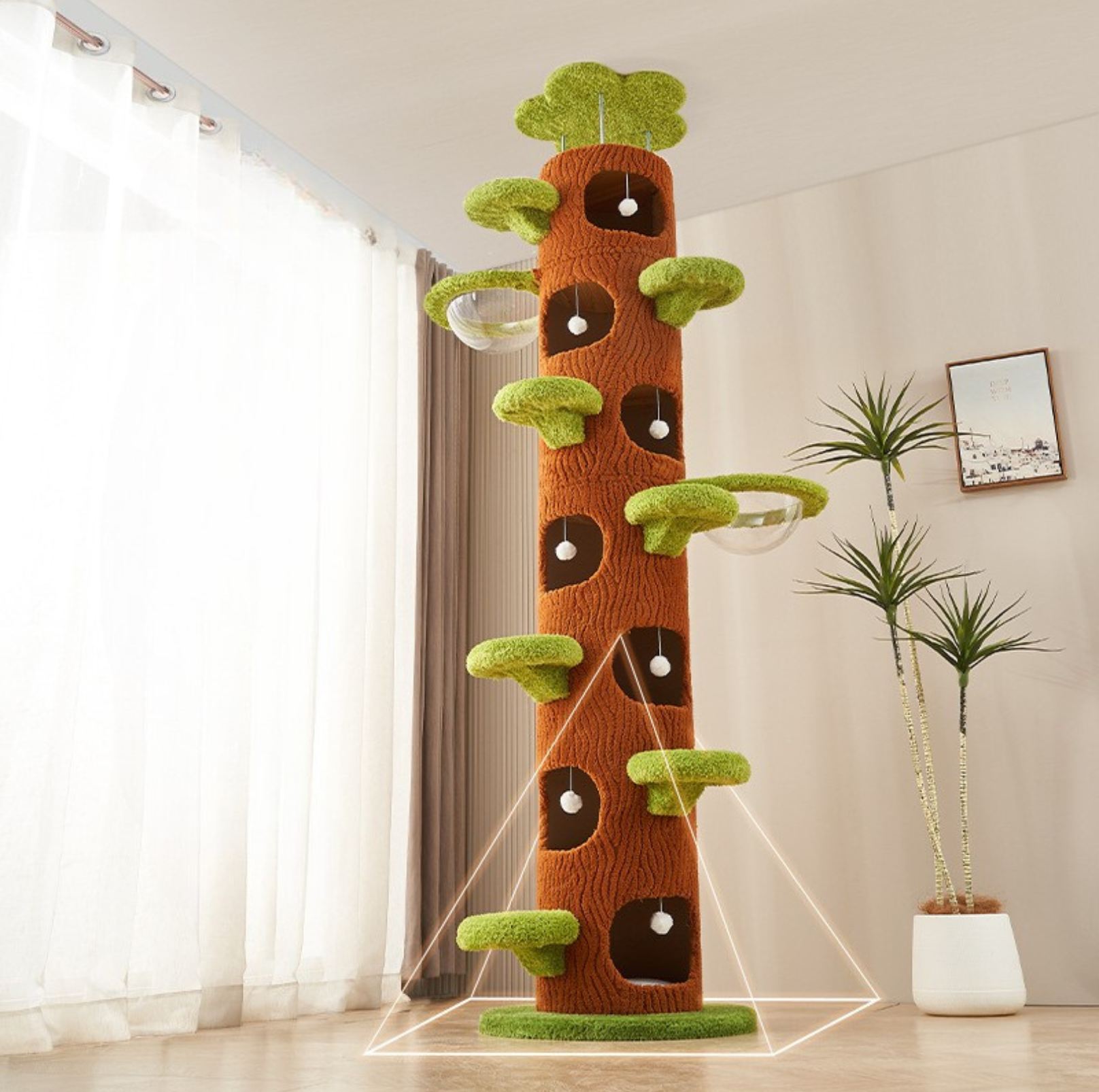 9-Level Floor-to-Ceiling Cat Tower with 7 Hideouts - {{product.type}} - PawPawUp