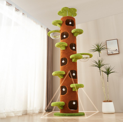 9-Level Floor-to-Ceiling Cat Tower with 7 Hideouts - {{product.type}} - PawPawUp
