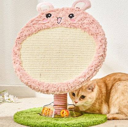 Bunny & Bear Round Sisal Cat Scratcher with Track Ball
