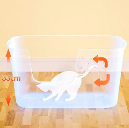 Mango Large High Edge Cat Litter Box - Mess-Free Design for Big Cats (61.5*41.5*33cm)