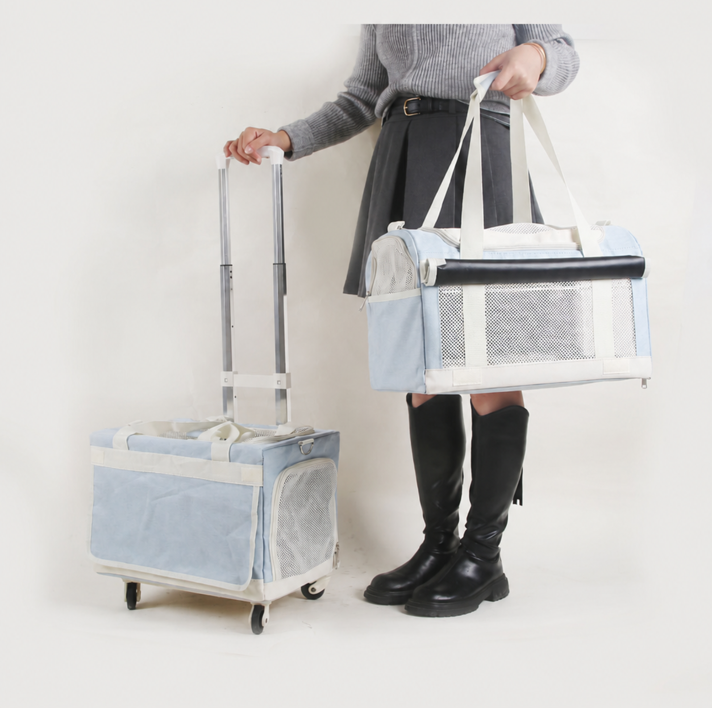Double-Decker Detachable Pet Carrier Stroller